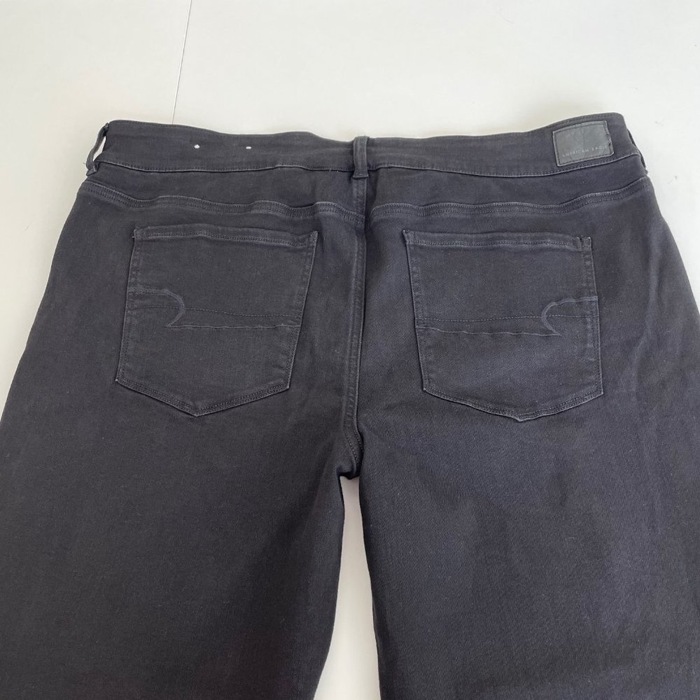 American Eagle Outfitters Artist Flare Black Denim Jeans Womens 22 Short - Picture 7 of 13